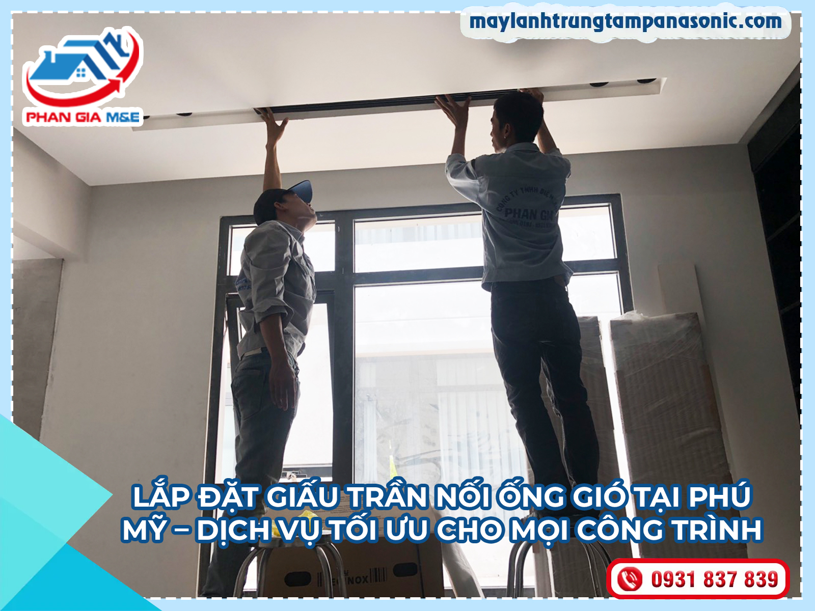 Lắp đặt giấu trần nối ống gió tại Phú Mỹ