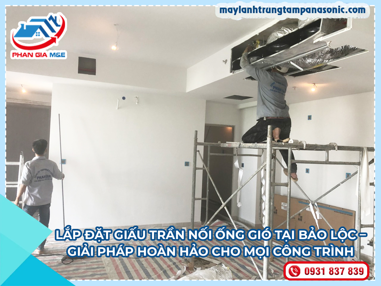 Lắp đặt giấu trần nối ống gió tại Bảo Lộc