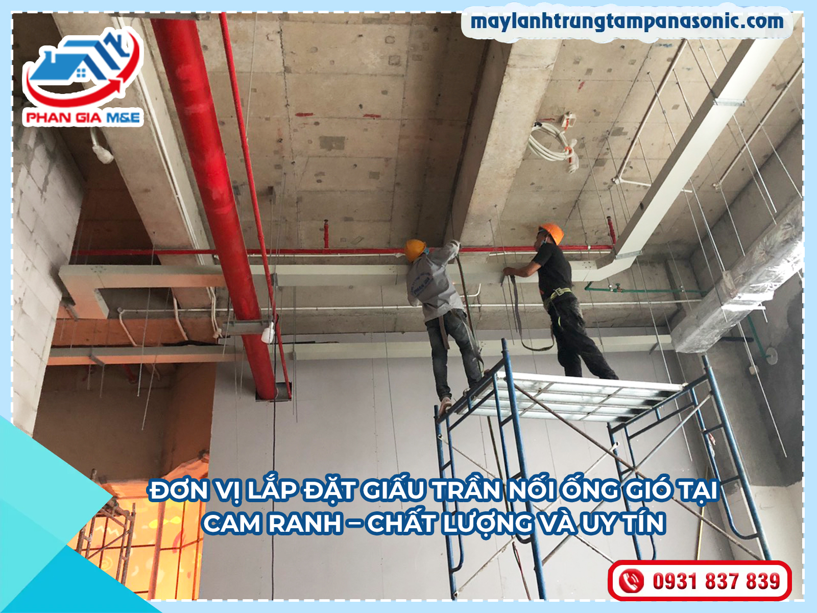 Lắp đặt giấu trần nối ống gió tại Cam Ranh